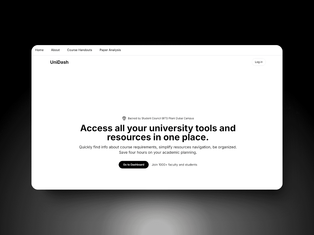 UniDash — Founder & Developer